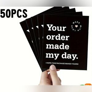 Black and White Thank You Cards, 50 pcs